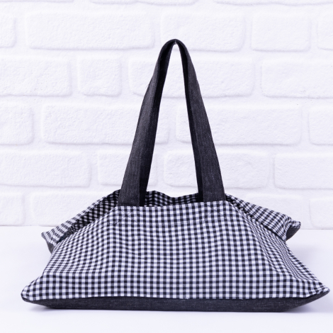 Black gingham baking dish cover in water and stain resistant Duck fabric / 26x37 cm - Bimotif