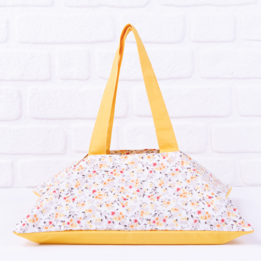 Yellow floral patterned baking dish cover made of water and stain resistant Duck fabric / 27x40 cm - 1