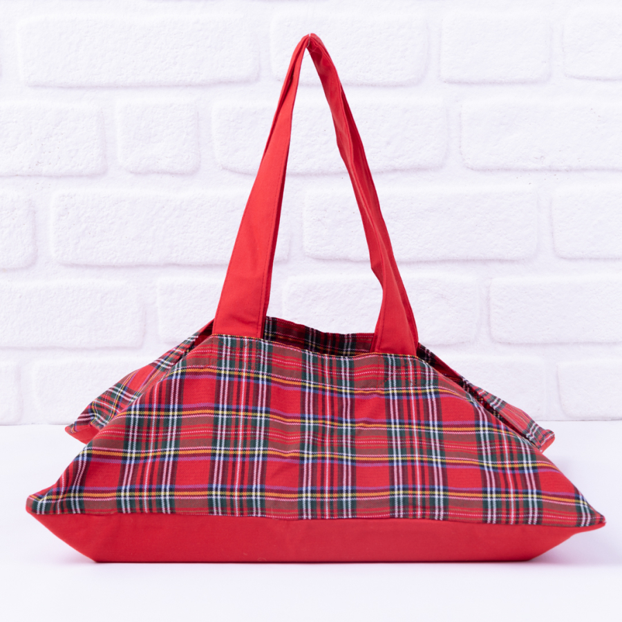 Baking dish cover made of cotton plaid fabric / 27x40 cm - 1