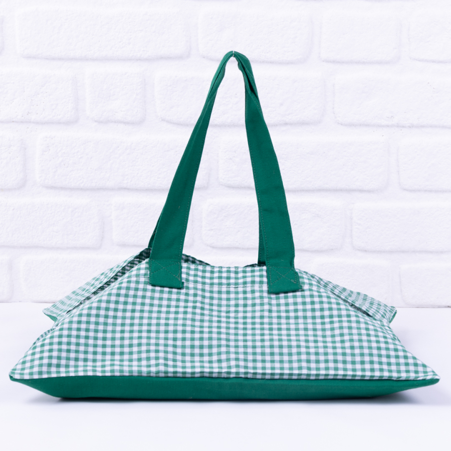 Green gingham baking dish cover in water and stain resistant Duck fabric / 26x37 cm - 1