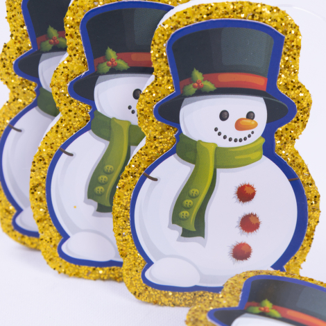 Styrofoam Christmas tree ornament, snowman / 6 pcs - 2