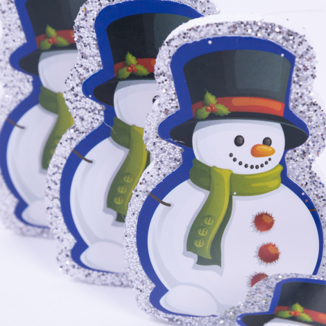Styrofoam Christmas tree ornament, snowman / 6 pcs - Bimotif (1)