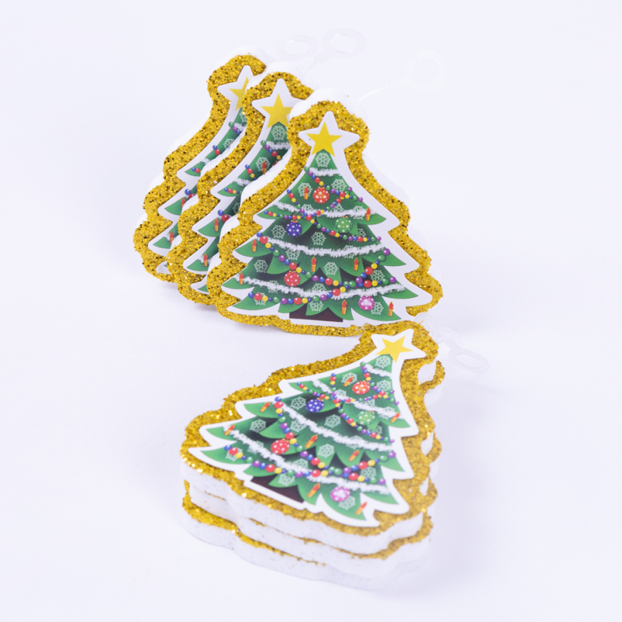 Styrofoam Christmas tree ornament, pine tree / 12 pcs - 1
