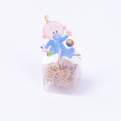 Transparent boxed gift baby boy figure / 10 pcs - Bimotif