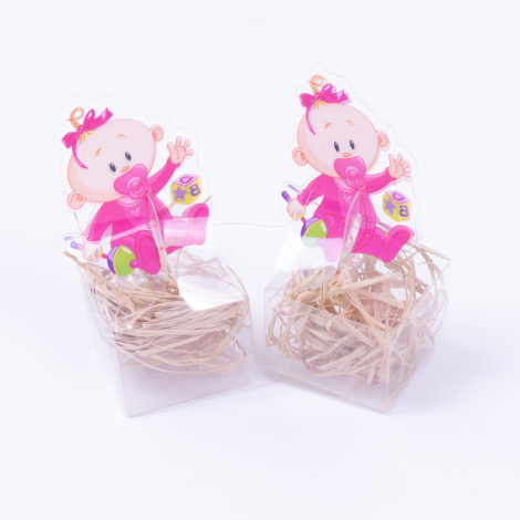 Transparent boxed gift baby girl figure / 10 pcs - 2