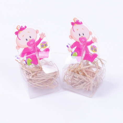 Transparent boxed gift baby girl figure / 10 pcs - Bimotif (1)