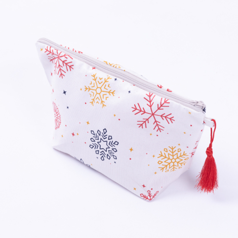 Snowflake patterned make-up bag in water and stain resistant Duck fabric - Bimotif