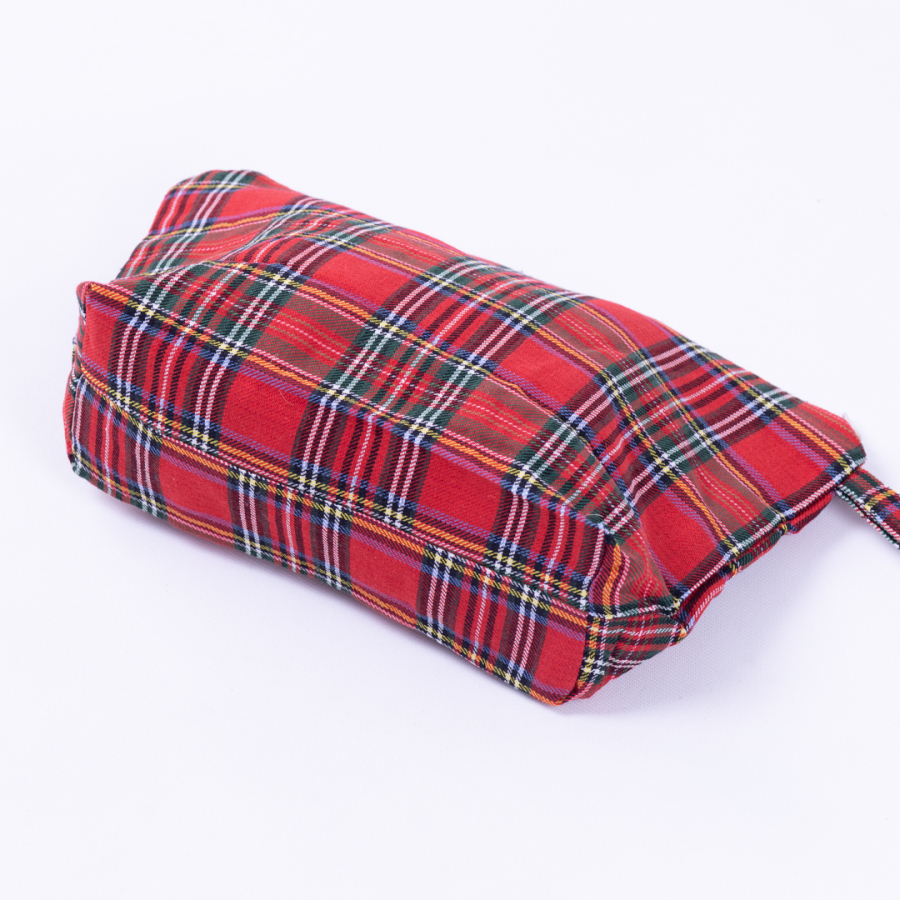 Plaid patterned make-up bag in cotton scotch fabric - 3