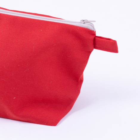 Red make-up bag in water and stain resistant Duck fabric - Bimotif (1)