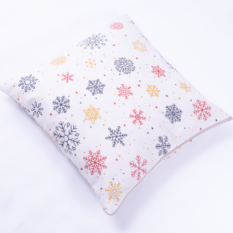 Duck fabric snow pattern cushion cover with zip fastening 45x45 cm - Bimotif