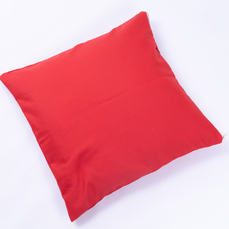 Duck fabric red cushion cover with zip 45x45 cm - 1