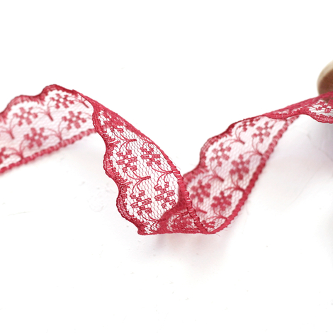 Lace ribbon / 2 metres, 2 cm / Burgundy - Bimotif