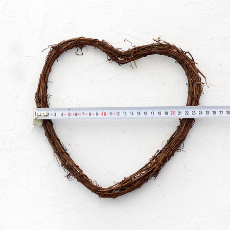 Heart-shaped natural decorative garland, 23 cm / 3 pcs - Bimotif