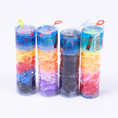 Coloured hair elastic set of 1000 pcs - Bimotif