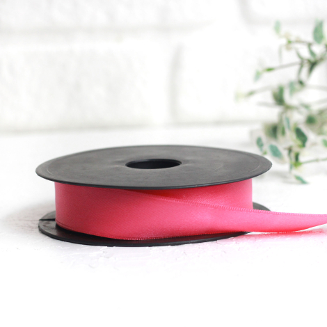 Dark pink satin ribbon, 25 mm / 10 metres - Bimotif