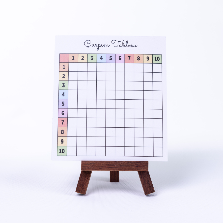 All numbers times table study card (with exercises), 12 x 13 cm / 5 pcs - 1