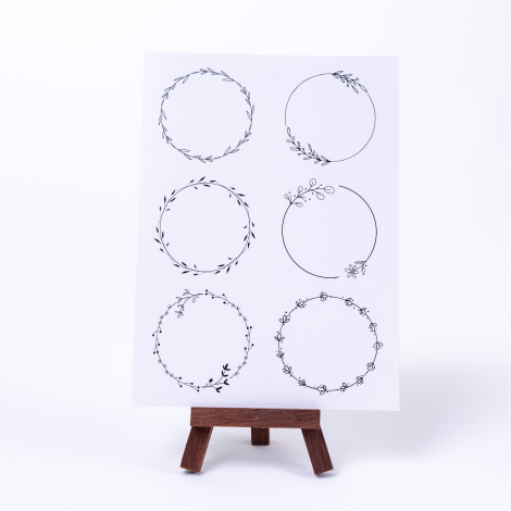 Set of stickers with large transparent frames for writing notes, circle, A5 / 10 sheets - Bimotif