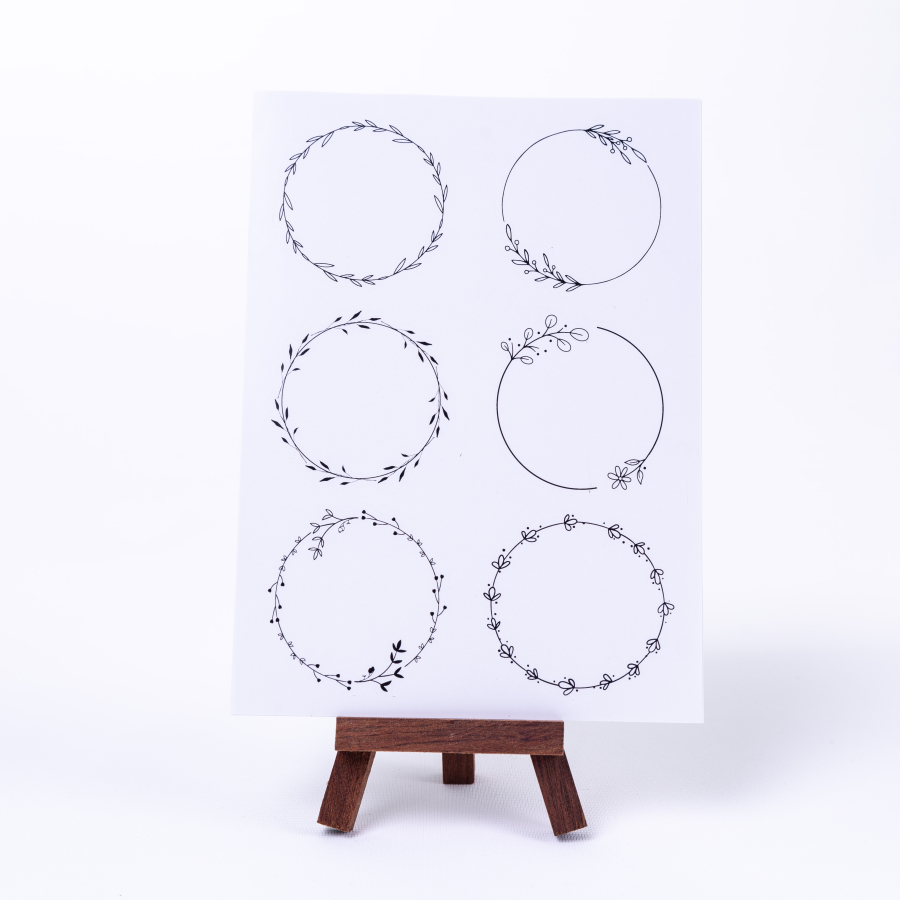Set of stickers with large transparent frames for writing notes, circle, A5 / 10 sheets - 1