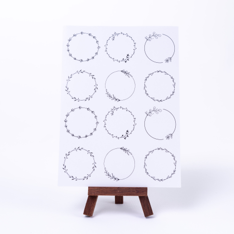 Small transparent frame sticker set, circle, A5 / 2 sheets - Bimotif