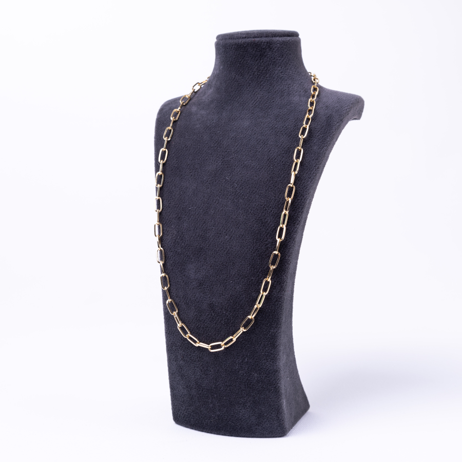 Gold plated paperclip chain necklace - 1