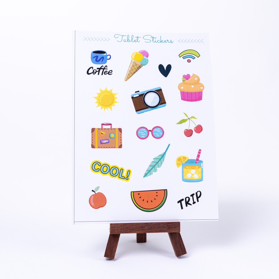Colorful and mix shaped tablet sticker set, holiday, A5 / 50 sheets - 1