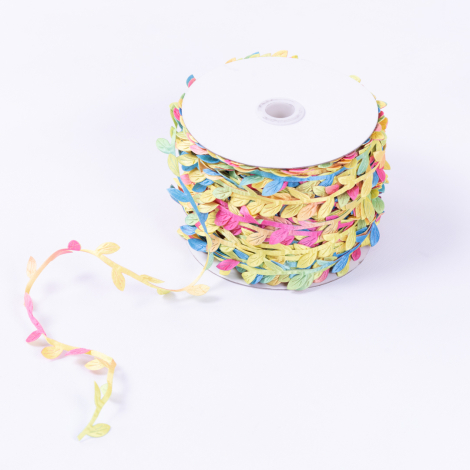 Decorative mixed colour leaf ribbon / 10 metres - Bimotif