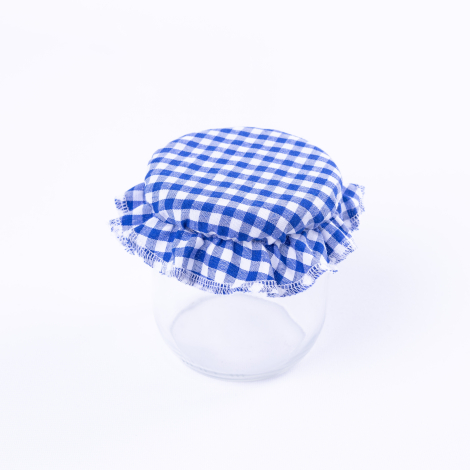 Jam Jar Fabric Covers, small square blue / 6 pcs - Bimotif