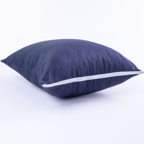 Duck fabric navy blue cushion cover with zip 45x45 cm - Bimotif