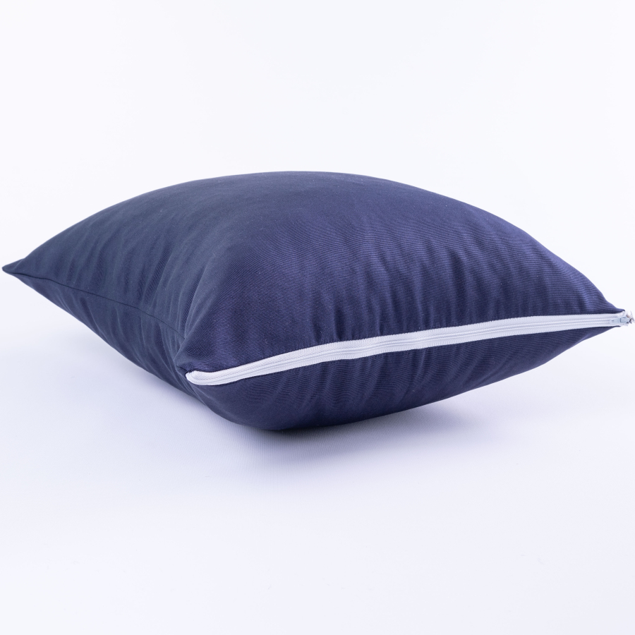 Duck fabric navy blue cushion cover with zip 45x45 cm - 1
