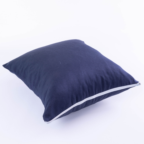 Duck fabric navy blue cushion cover with zip 45x45 cm - 2