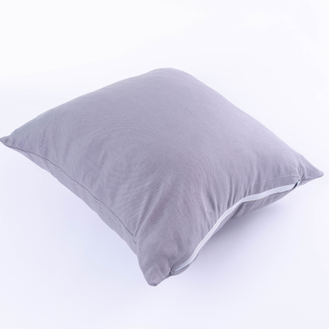 Duck fabric grey cushion cover with zipper 45x45 cm - Bimotif