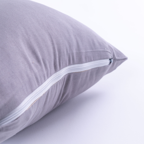 Duck fabric grey cushion cover with zipper 45x45 cm - Bimotif (1)
