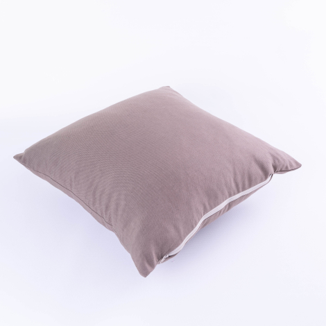Duck fabric brown cushion cover with zip fastening 45x45 cm - Bimotif