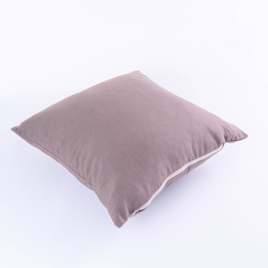 Duck fabric brown cushion cover with zip fastening 45x45 cm - 1