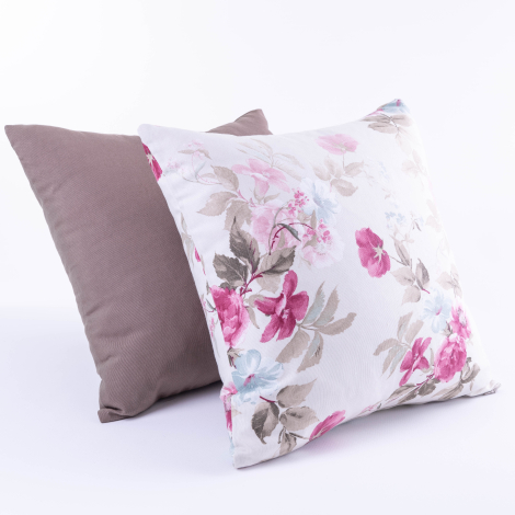 Fuchsia floral pattern 2 pcs cushion cover set with zip fastener, 45x45 cm / 2 pcs - Bimotif