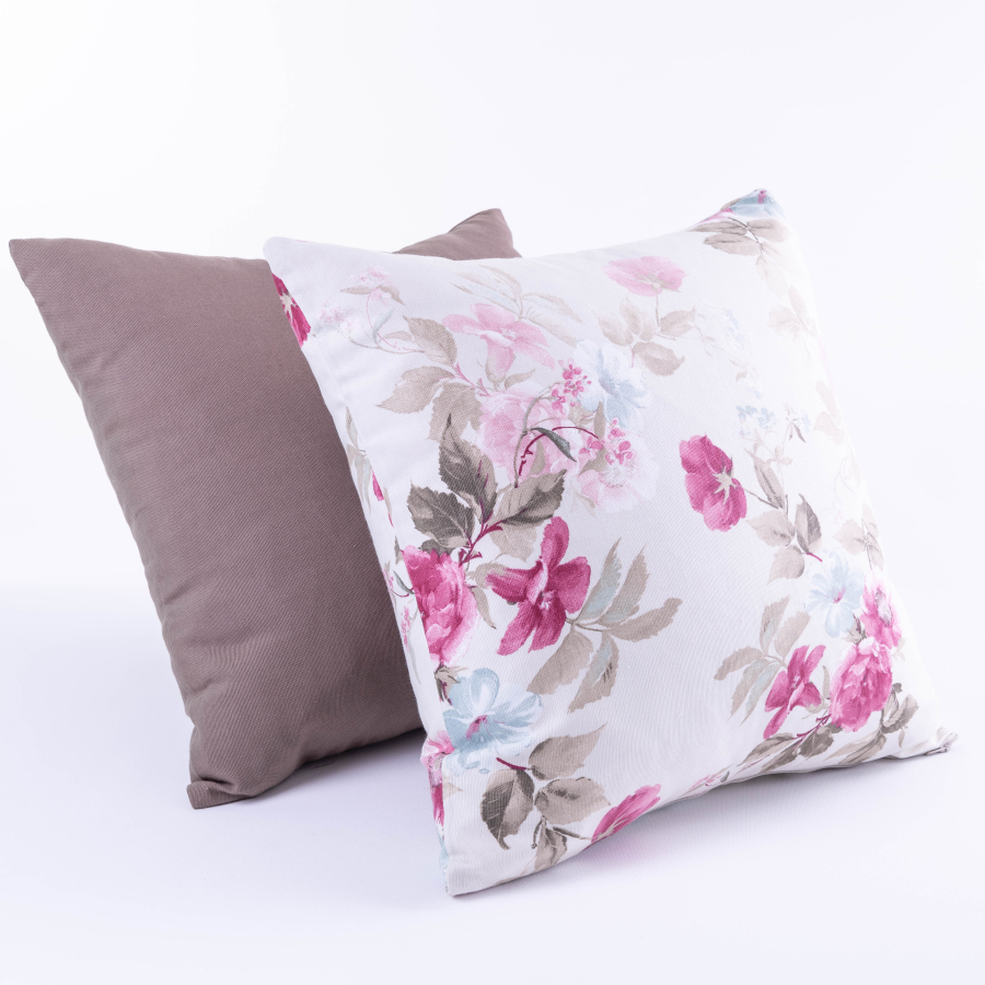 Fuchsia floral pattern 2 pcs cushion cover set with zip fastener, 45x45 cm / 2 pcs - 1
