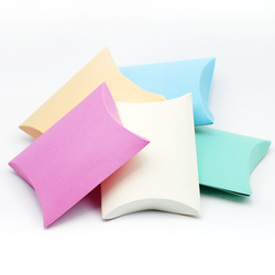 Pillow shaped kraft box coloured, 5 pcs / White (Small) - 2