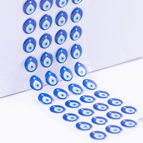 Embossed blue evil eye adhesive sticker / 2 sheets - Bimotif