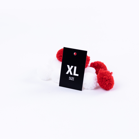 Black color XL size Hang Tag set, perforated, 4 x 6 cm / 50 pcs - Bimotif