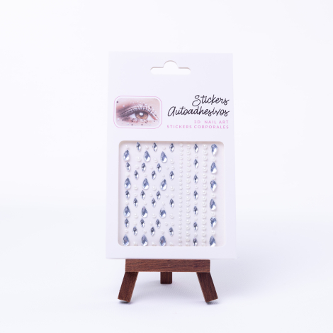 Mixed face and body sticker with pearls and water drops / make-up stone / 1 box - Bimotif