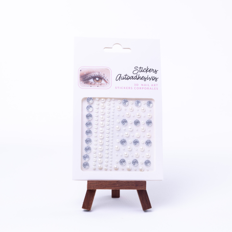 Different size face and body sticker with shape and pearls / make-up stone / 3 boxes - Bimotif