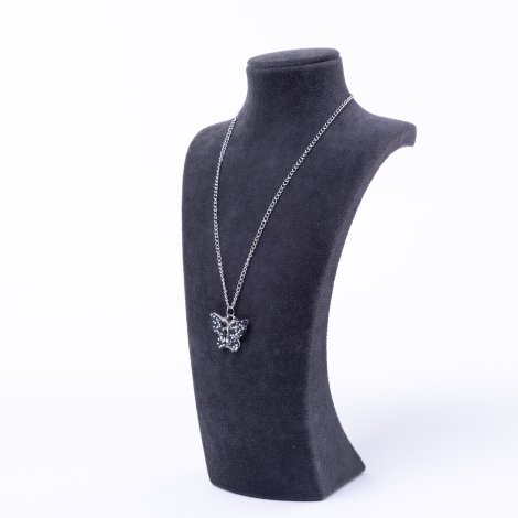 Spotted butterfly necklace with silver plated chain - Bimotif