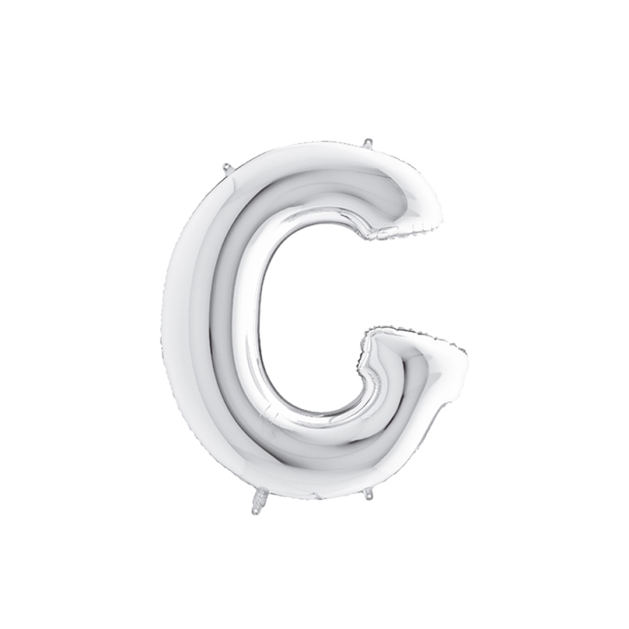 Silver foil balloon in the shape of the letter G 40inc / 1 piece - 1