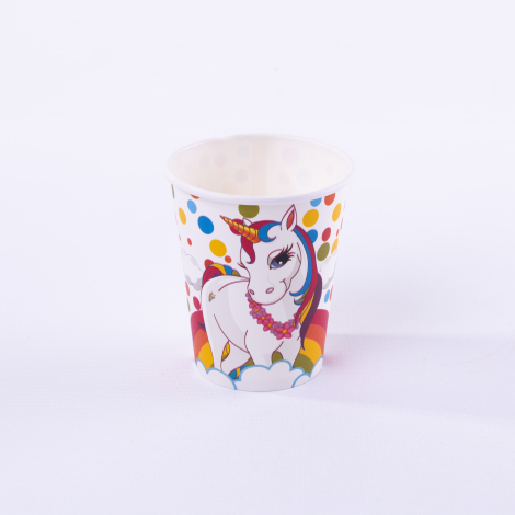 Unicorn themed cardboard cup / 4 pcs - Bimotif