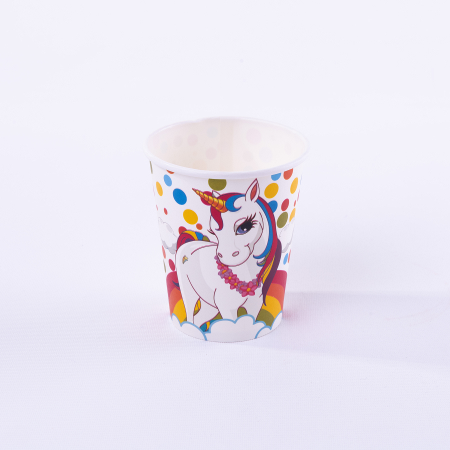 Unicorn themed cardboard cup / 4 pcs - 1