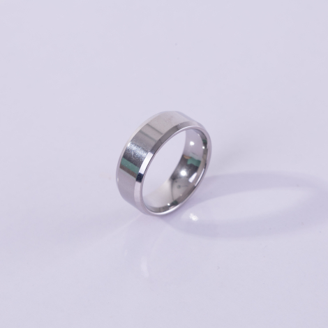 Silver steel ring, size 17, Bold / 1 piece - Bimotif