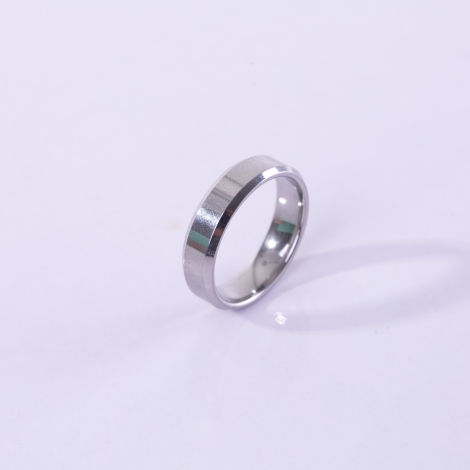 Silver steel ring, size 17, thin / 1 piece - Bimotif