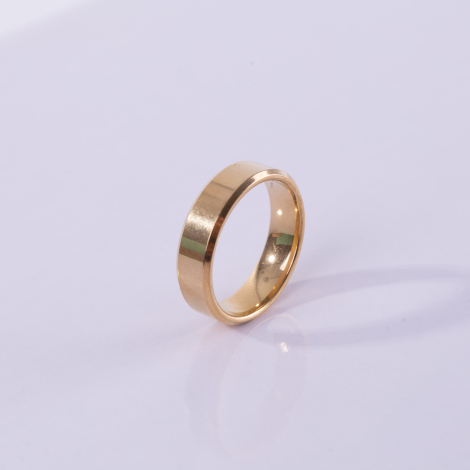 Yellow steel ring, size 17, thin / 1 piece - Bimotif