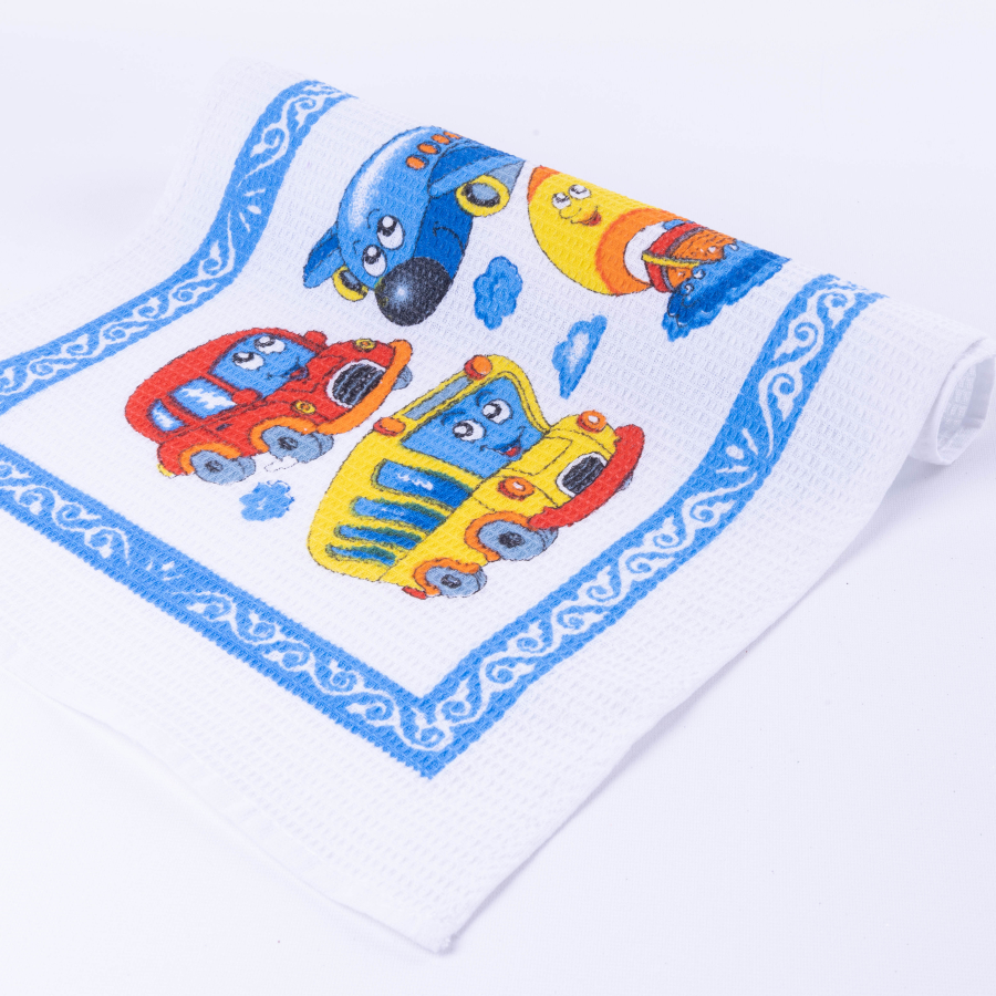 Vehicle themed Colorful pique tablecloth / 50x70 cm - 1