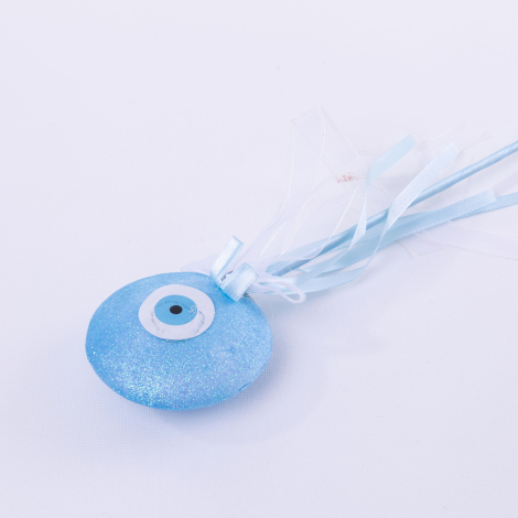Styrofoam ornament evil eye stick, blue / 2 pcs - Bimotif